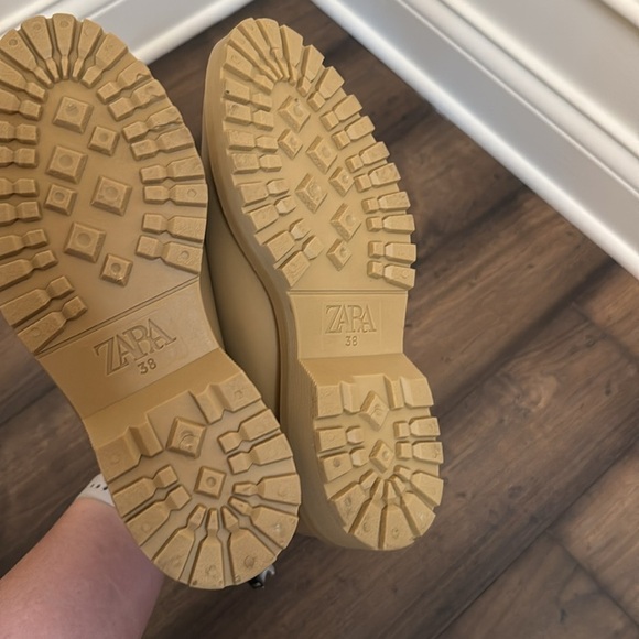 NWT Zara Camel Brown Ankle Rain Boots size 38 (runs large-fits US women 8) - Picture 12 of 12